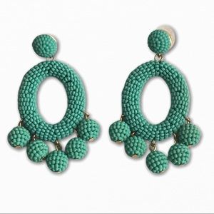 Stella & Dot Earrings Dangle Turquoise Seed Bead